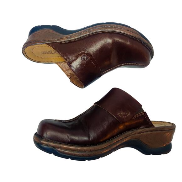 Josef Seibel Carole Mahogany Brown Leather Slip On Mule Clogs EU 36 Comfort - Picture 5 of 13